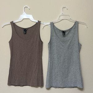 H&M Basic Brown and Gray Tank Top Bundle (Small)
